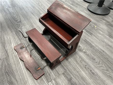 VINTAGE STYLE MINIATURE DESK - BACKING NEEDS TO BE SCREWED IN - 16”x13”x12”