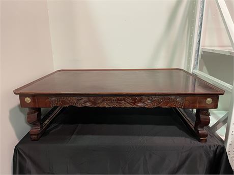 ANTIQUE HAND CARVED FOREIGN TABLE
