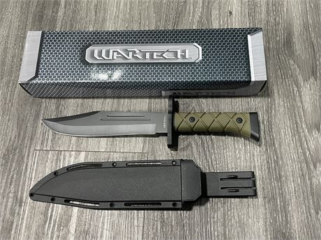 NEW WARTECH HUNTING KNIFE W/ SHEATH - 8” BLADE