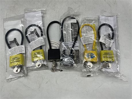 6 NEW CABLE LOCKS