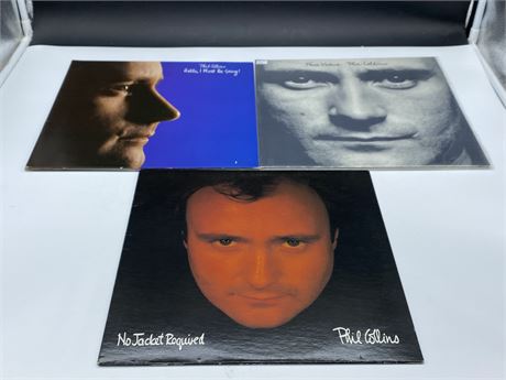3 PHIL COLLINS RECORDS - VG+
