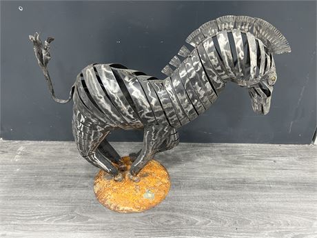 LARGE DECORATIVE METAL HORSE - 23” TALL 25” WIDE