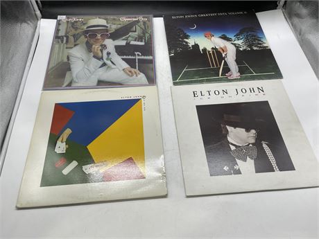 4 ELTON JOHN RECORDS - VG (LIGHT SCRATCHING)