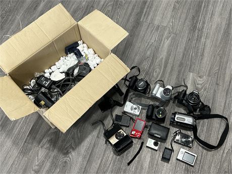 LOT OF MISC CAMERAS & ACCESSORIES