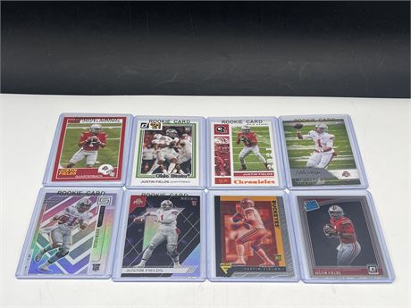 8 ROOKIE JUSTIN FIELDS CARDS - NM