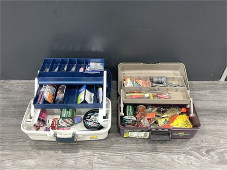 2 SMALL TACKLE BOXES W/ CONTENTS