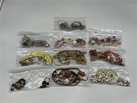 10 BAGS OF VARIOUS COSTUME JEWELRY