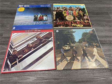4 RECORDS (3 Beatles, 1 Bee Gees)