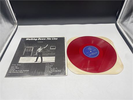 BOOTLEG BOB DYLAN - WALKING DOWN THE LINE - RED VINYL - EXCELLENT (E)