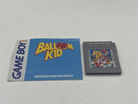 BALLOON KID - GAMEBOY W/ INSTRUCTIONS