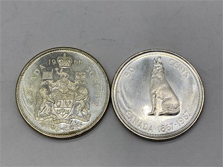 1966 & 1967 CANADIAN 50 CENTS