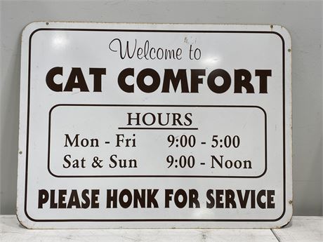 VINTAGE HEAVY METAL CAT COMFORT SIGN (32”X24”)