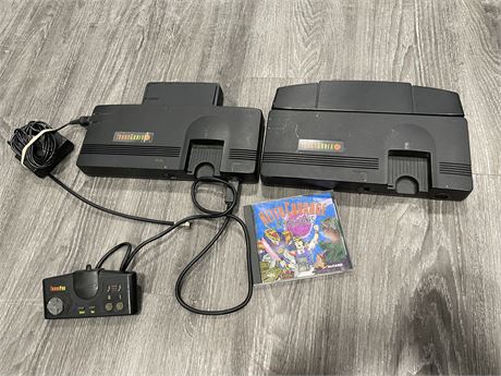 2 TURBOGRAFX 16 WITH KEITH COURAGE IN ALPHA ZONES (UNTESTED)