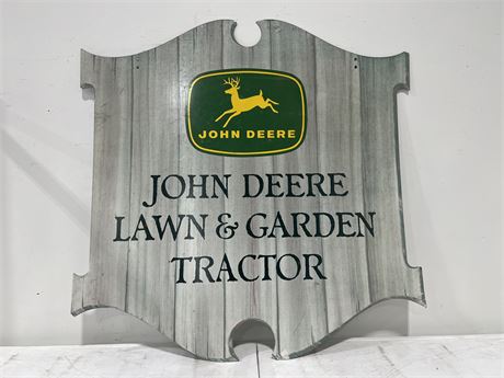 JOHN DEERE “LAWN & GARDEN TRACTOR” METAL STORE SIGN - 41”x42”