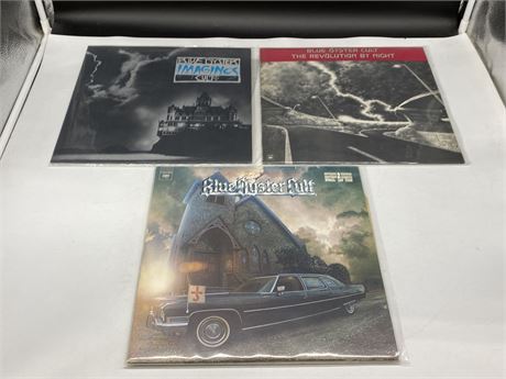 3 BLUE OYSTER CULT RECORDS - VG (Slightly scratched)