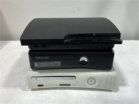 3 VIDEO GAME SYSTEMS - NO CORDS, UNTESTED