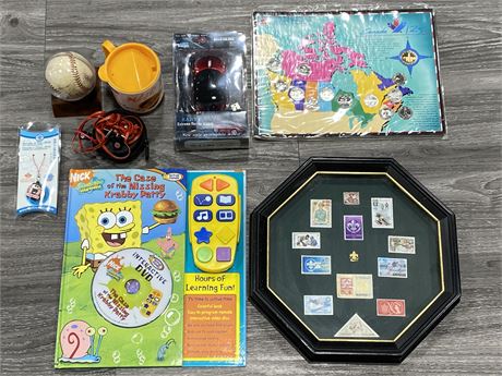 LOT OF MISC. &. COLLECTIBLES - BEATS HEADPHONES, COINS, STAMPS ETC.
