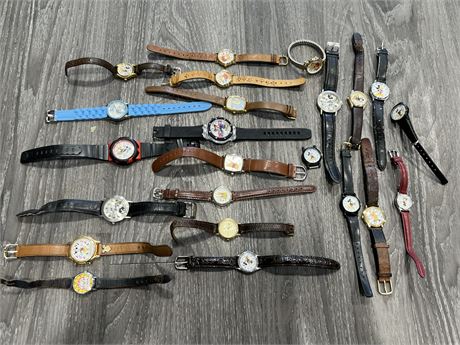 LARGE LOT OF DISNEY WATCHES
