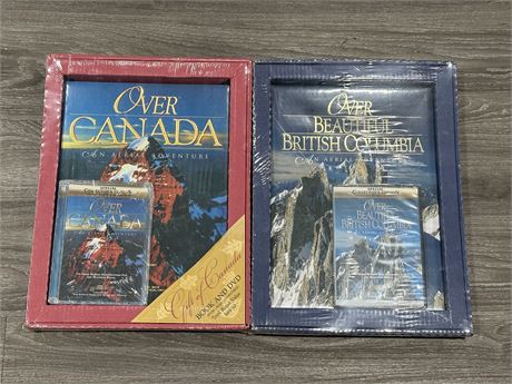 2 SEALED FLY OVER CANADA DVD / BOOK BOX SETS