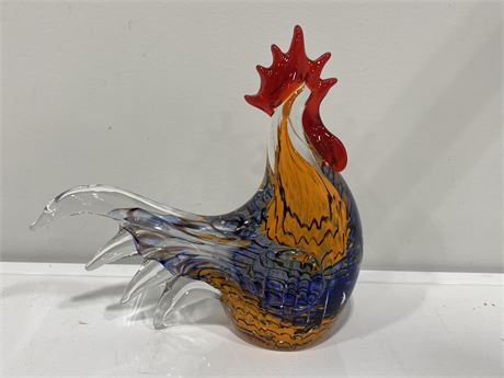 MURANO STYLE ROOSTER GLASS PIECE (9” tall)