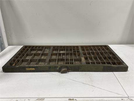 VINTAGE TYPESETTERS TRAY - 17”x32”