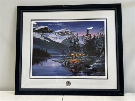 NUMBERED / SIGNED FRED BUCHWITZ PRINT “ROCKY MOUNTAIN HIDEAWAY” (39”x33”)