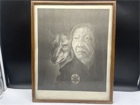 SIGNED NUMBERED DATED NATIVE PRINT 17”x21”