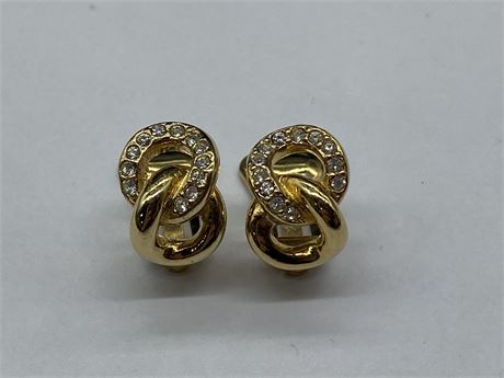 AUTHENTIC CHRISTIAN DIOR CLIP ON EARRINGS (0.5”)
