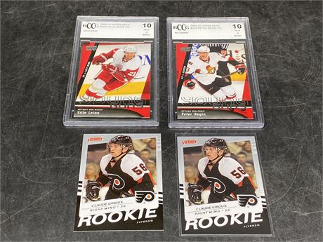2 BCCG GRADE 10 ROOKIE CARDS & 2 GIROUX ROOKIE CARDS