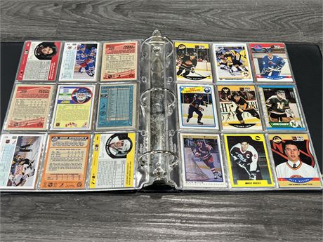 BINDER OF 90 NHL ROOKIE CARDS - MINT CONDITION - MOSTLY 90s / SOME 1980s
