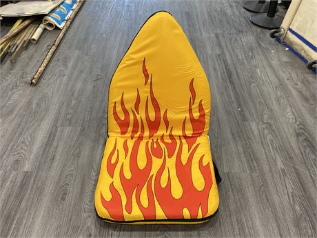 RARE ANYWHERE STADIUM BENCH MULTI POSITION FOLDING CHAIR HOT ROD FLAMES