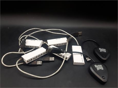COLLECTION OF GUITAR HERO / ROCK BAND ADAPTERS