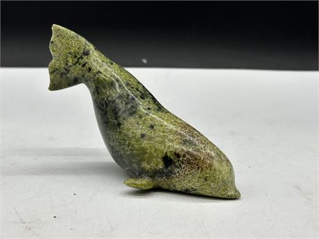 SIGNED SOAPSTONE SERPENTINE SEAL (6”X4”)