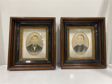 2 LATE 1800’s FRAMED PICTURES (15.5” tall x 14” wide)
