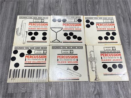 6 VINTAGE PERCUSSION LPS (Scratched)