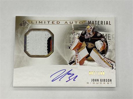 JOHN GIBSON AUTO SP AUTHENTIC LE NUMBERED CARD
