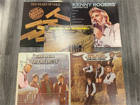 5 KENNY ROGERS RECORDS (good condition)