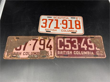 B.C LICENSE PLATES FROM 60’s