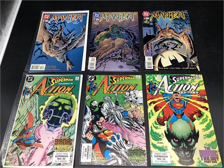 6 SUPERMAN AND MAN-BAT COMICS