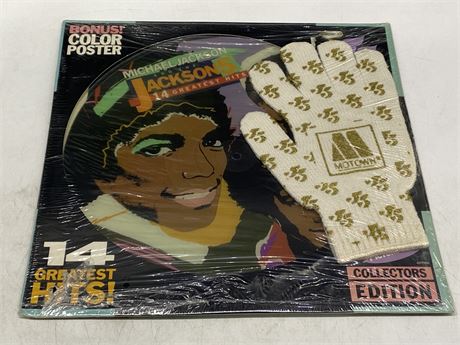 RARE SEALED - MICHAEL JACKSON AND THE JACKSON 5 PICTURE DISC W/ GLOVE