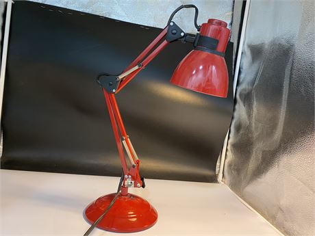 RED SWING ARM TABLE LAMP (19”)