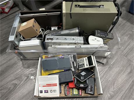 TRAY OF ASSORTED ELECTRONICS - SOME VINTAGE - CONDITION VARIES