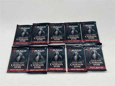 10 MAGIC THE GATHERING CRIMSON VOW DRAFT BOOSTERS