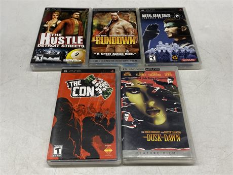 LOT OF 5 PSP GAMES / MOVIES - COMPLETE