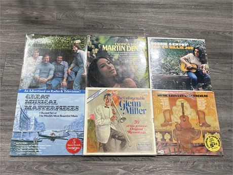 6 SEALED OLD STOCK RECORDS - BOTTOM 3 ARE BOX SETS