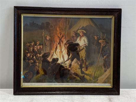 EARLY PEARS SOAP FRAMED PRINT - CUB SCOUT SCENE (21.5”X17.5”)