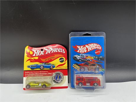 1981 HOT WHEELS FIRE EATER MINT IN PACK UNPUNCHED CARD + ‘69 MIP REPOP TWIN MILL