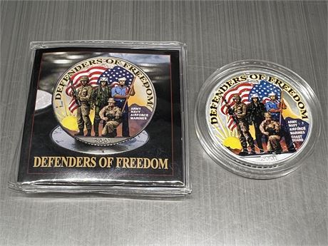 1 OZ FINE SILVER DEFENDERS OF FREEDOM COIN