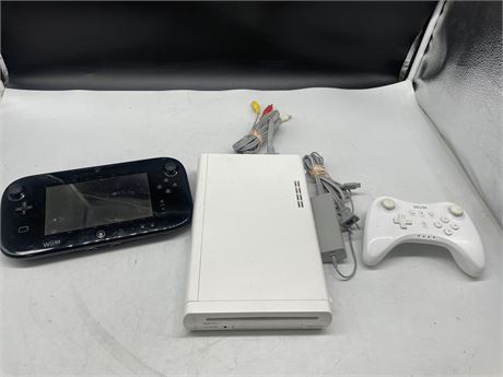WII U WITH AV CORDS & 2 CONTROLLERS