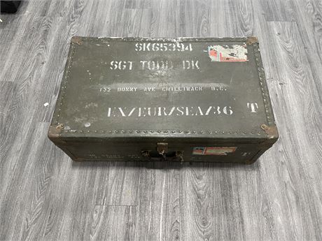 US ARMY TRUNK FROM SGT 32”x19”x11”
